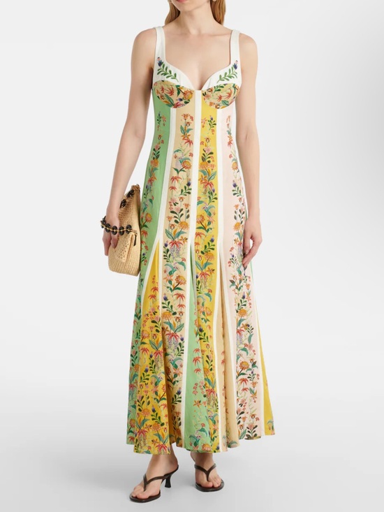 Christian Lacroix Dresses & Skirts - Christian Lacroix Cream Bodice Multicolor Floral Patchwork Maxi Dress